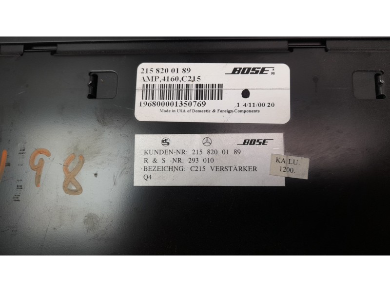 Recambio de sistema audio / radio cd para mercedes-benz clase cl (w215) coupe 5.0 v8 24v cat referencia OEM IAM A2158200189  