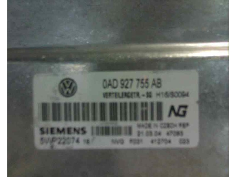 Recambio de centralita motor uce para volkswagen touareg (7la) tdi v10 referencia OEM IAM 0AD927755AB 5WP22074 