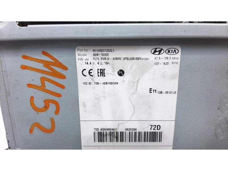 Recambio de sistema audio / radio cd para hyundai tucson 1.6 cat referencia OEM IAM 96160D3720ZL5  