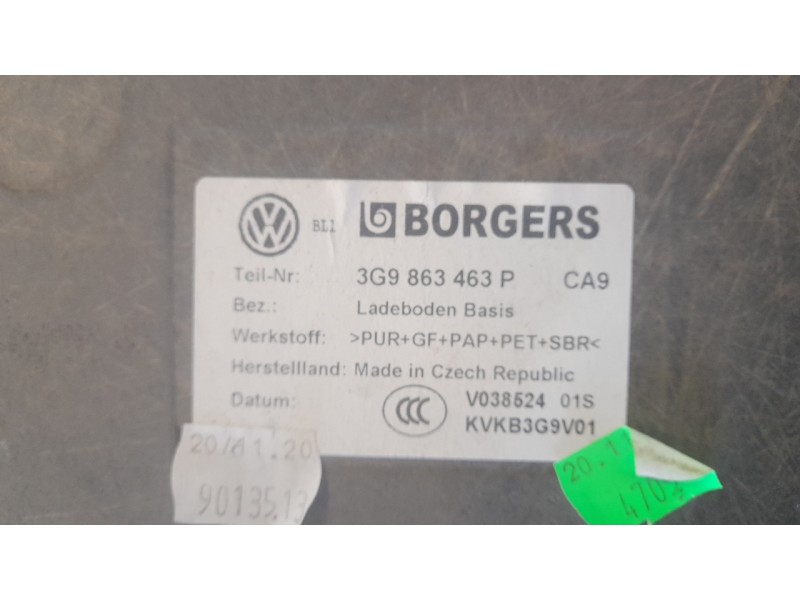 Recambio de alfombra maletero para volkswagen passat variant (cb5) r-line referencia OEM IAM 3G9863463P  