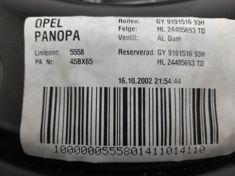 Recambio de llanta para opel vectra c (z02) 2.2 dti 16v (f69) referencia OEM IAM 24405693  