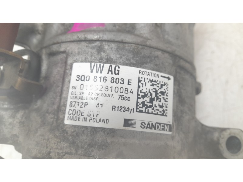 Recambio de compresor aire acondicionado para seat arona (kj7, kjp) 1.0 tsi referencia OEM IAM 3Q0816803E  CAF260137VW/320197