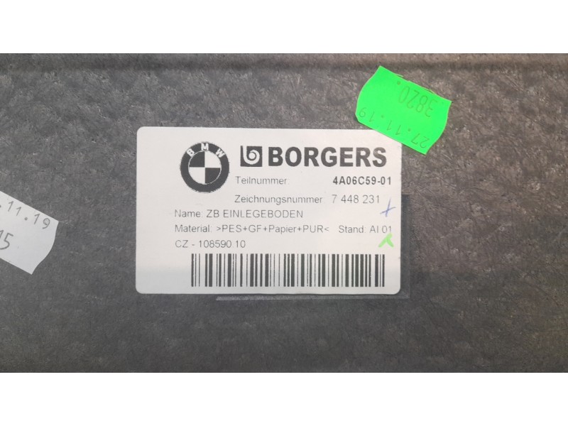 Recambio de alfombra maletero para bmw 1 (f40) 118 d referencia OEM IAM 7448231 4A06C5901 