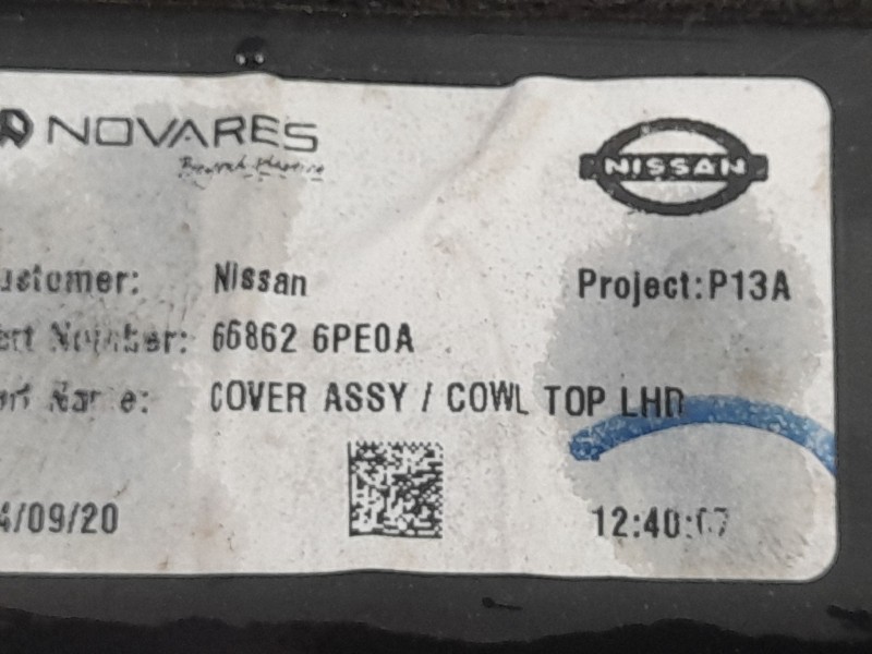 Recambio de torpedo para nissan juke (f16_) dig-t 117 referencia OEM IAM 668626PE0A  