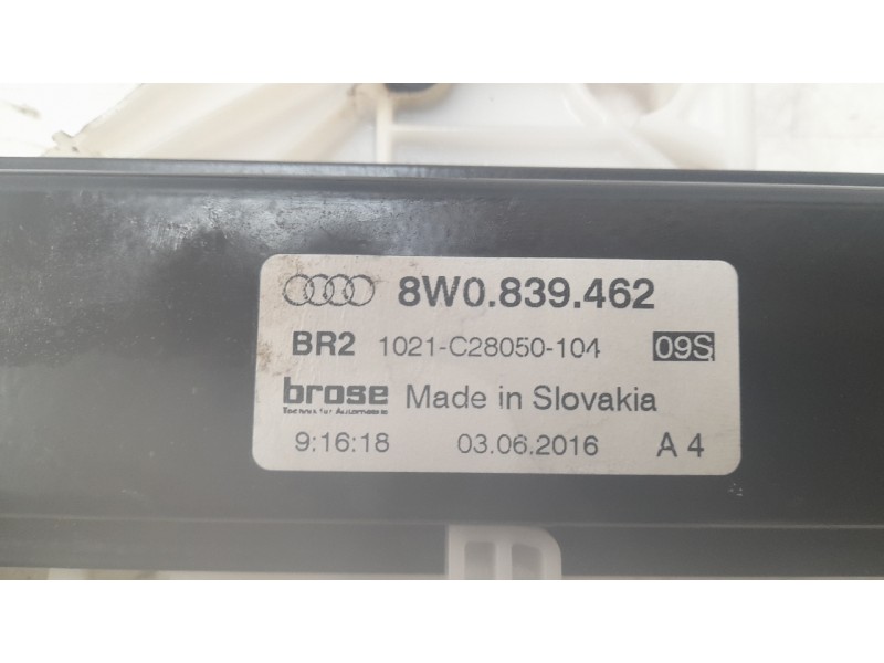 Recambio de elevalunas trasero derecho para audi a4 b9 avant (8w5, 8wd) 2.0 tdi referencia OEM IAM 8W0839462 0130822668 2032718