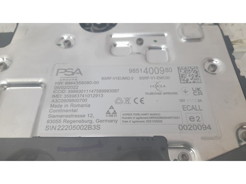 Recambio de antena para peugeot 308 iii (fb_, fh_, fp_, f3_, fm_) bluehdi 130 (fbyhzl, fbyhzt) referencia OEM IAM 9851400980  