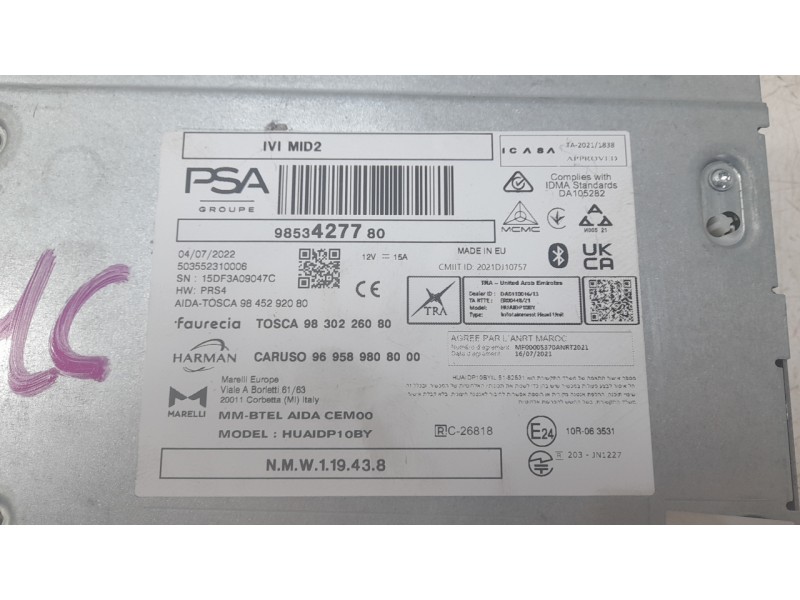 Recambio de sistema navegacion gps para peugeot 308 iii (fb_, fh_, fp_, f3_, fm_) bluehdi 130 (fbyhzl, fbyhzt) referencia OEM IA