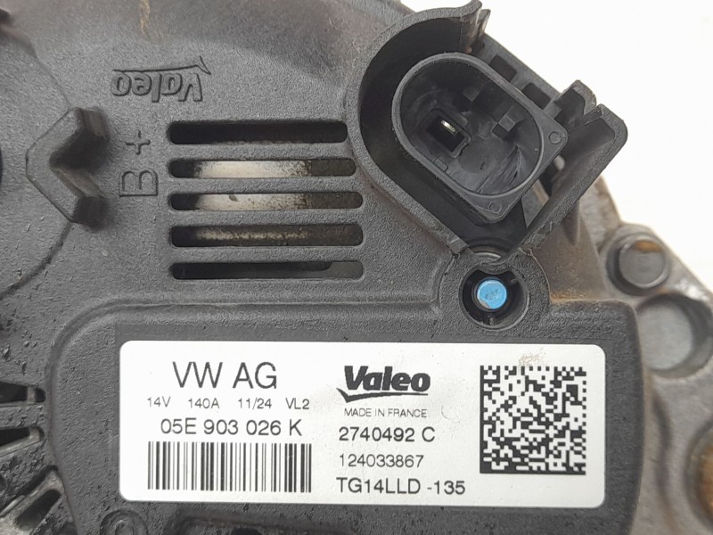 Recambio de alternador para seat leon (kl1, klg) 1.0 tsi referencia OEM IAM 05E903026K TG14LLD135 ALF280A51HQ/ALF280A51VL