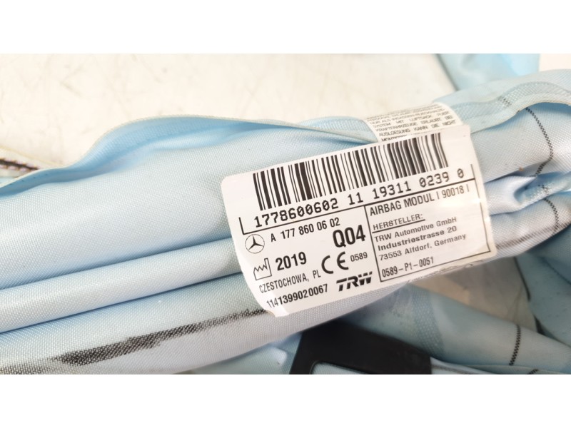 Recambio de airbag cortina delantero derecho para mercedes-benz clase a (bm 177) a 200 (177.087) referencia OEM IAM A1778600602 