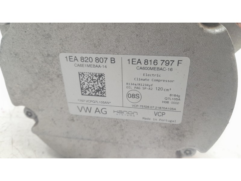 Recambio de compresor aire acondicionado para volkswagen id.4 (e21) gtx referencia OEM IAM 1EA820807B CA6E1MEBAA CAF430237VW/320