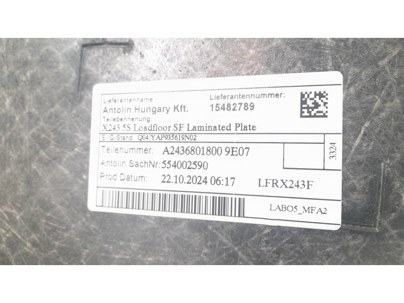Recambio de tapizado maletero suelo para mercedes-benz eqb (x243) eqb 250+ (243.602) referencia OEM IAM A2436801800  