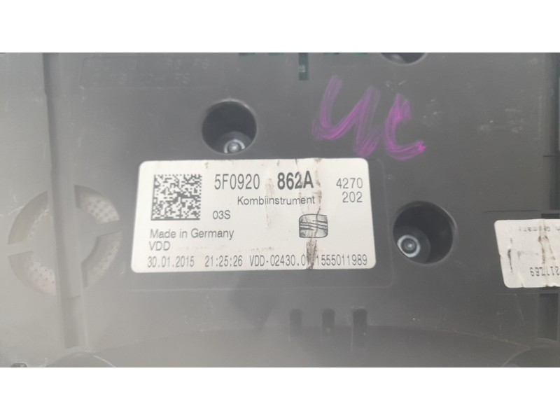 Recambio de cuadro instrumentos para seat leon (5f1) 1.6 tdi referencia OEM IAM 5F0920862A A2C90680600 