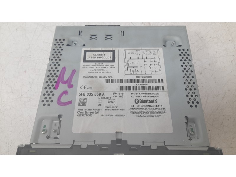 Recambio de sistema navegacion gps para seat leon (5f1) 1.6 tdi referencia OEM IAM 5F0035869A A2C91734503 