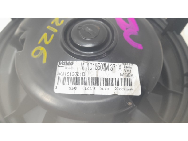 Recambio de ventilador calefaccion para seat leon (5f1) 1.6 tdi referencia OEM IAM 5Q1819021B MT1018602M 2025310/2405310/2455310