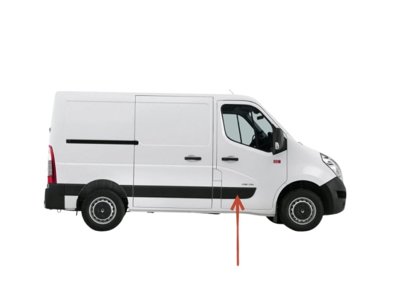Recambio de moldura puerta delantera derecha para renault master kasten referencia OEM IAM 808200149R  107199290D/2373002/RN9541