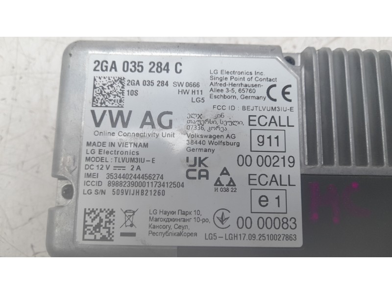 Recambio de modulo electronico para audi a1 sportback (gba) 30 tfsi referencia OEM IAM 2GA035284C  