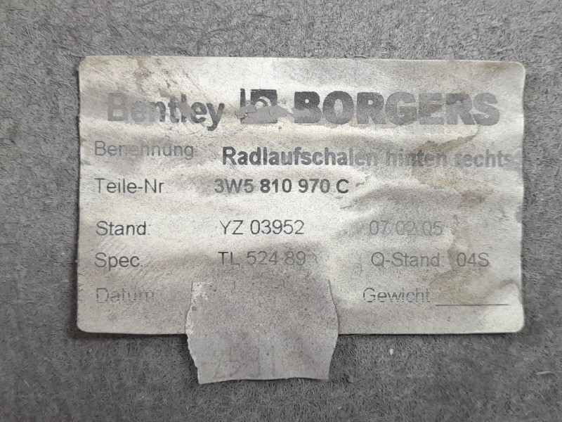 Recambio de paso rueda trasero derecho para bentley continental flying spur (3w_) 6.0 referencia OEM IAM   
