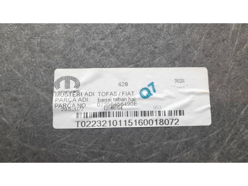 Recambio de tapizado maletero suelo para fiat tipo station wagon (356_, 357_) 1.3 d (356wxh1a) referencia OEM IAM 07356456490E 6