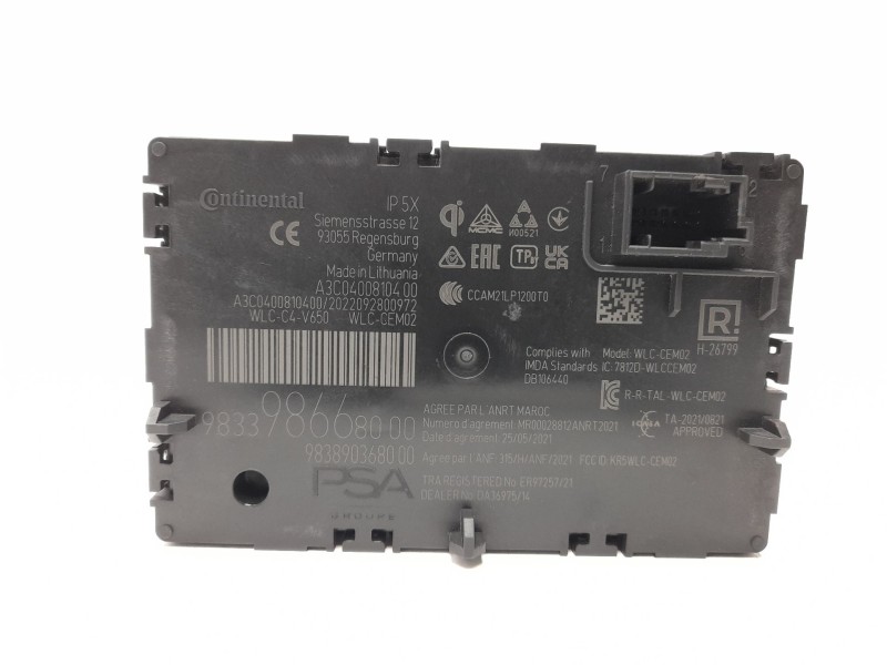 Recambio de modulo electronico para citroën c4 x e-shine referencia OEM IAM 9833986680 A3C0400810400 
