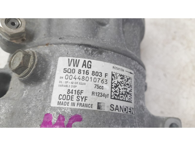 Recambio de compresor aire acondicionado para audi a1 sportback (8xa, 8xf) 1.6 tdi referencia OEM IAM 5Q0816803F 8416F CAF120037