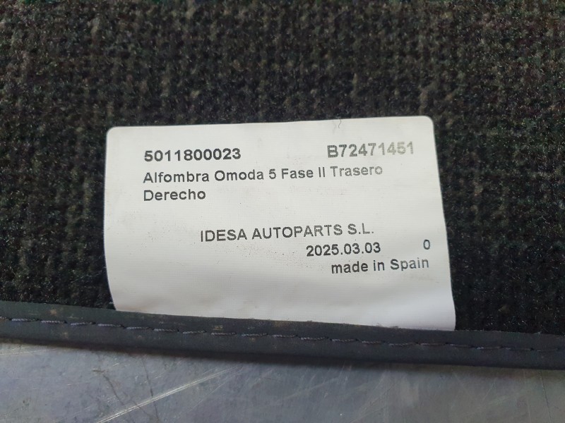 Recambio de juego alfombrillas para omoda 5 1.6 referencia OEM IAM 403004366AAABK  