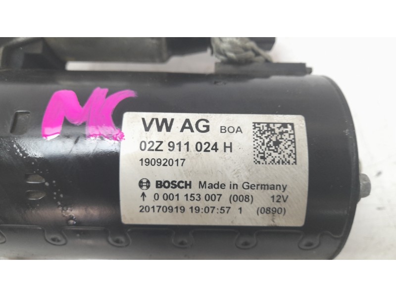 Recambio de motor arranque para audi a1 sportback (8xa, 8xf) 1.6 tdi referencia OEM IAM 02Z911024H 0001153007 ARF380001HQ/ARF380