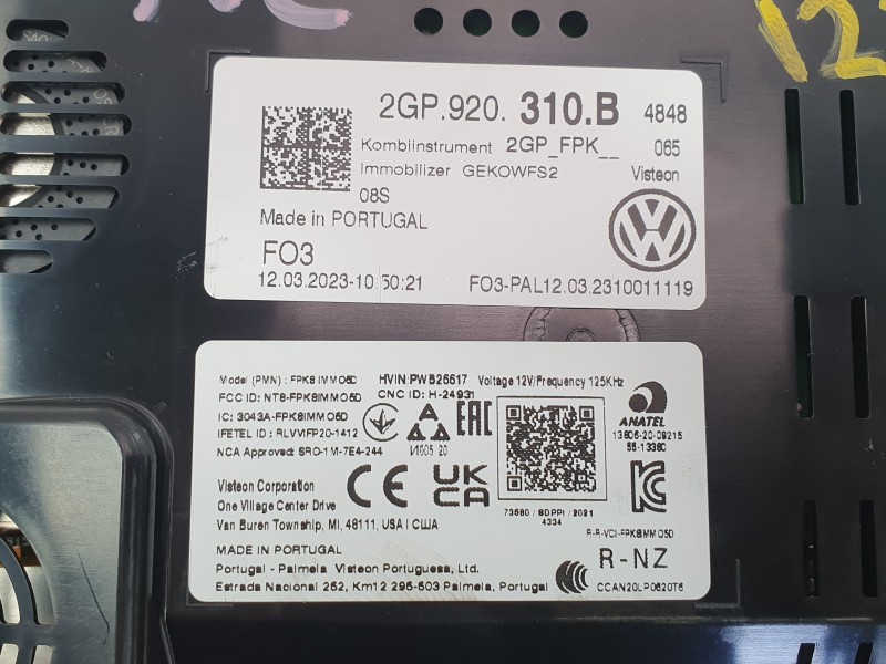 Recambio de cuadro instrumentos para volkswagen t-cross (c11, d31) 1.0 tsi referencia OEM IAM 2GP920310B  