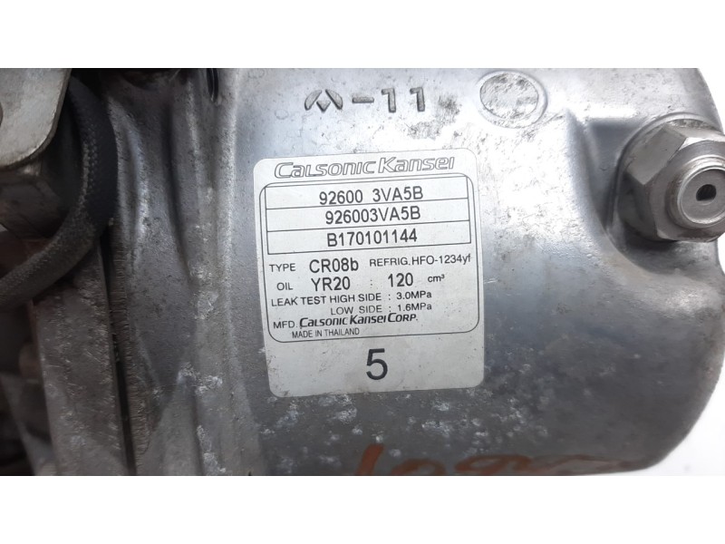 Recambio de compresor aire acondicionado para nissan micra (k13) 1.2 cat referencia OEM IAM 926003VA5B  