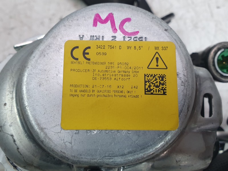 Recambio de cinturon seguridad trasero izquierdo para bmw x2 (f39) sdrive 18 d referencia OEM IAM 34227541D 2231P1004 