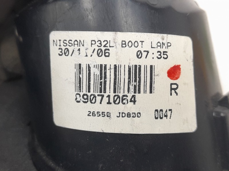 Recambio de piloto trasero derecho interior para nissan qashqai (j10) acenta referencia OEM IAM 26550JD800  108804752/16529022/3