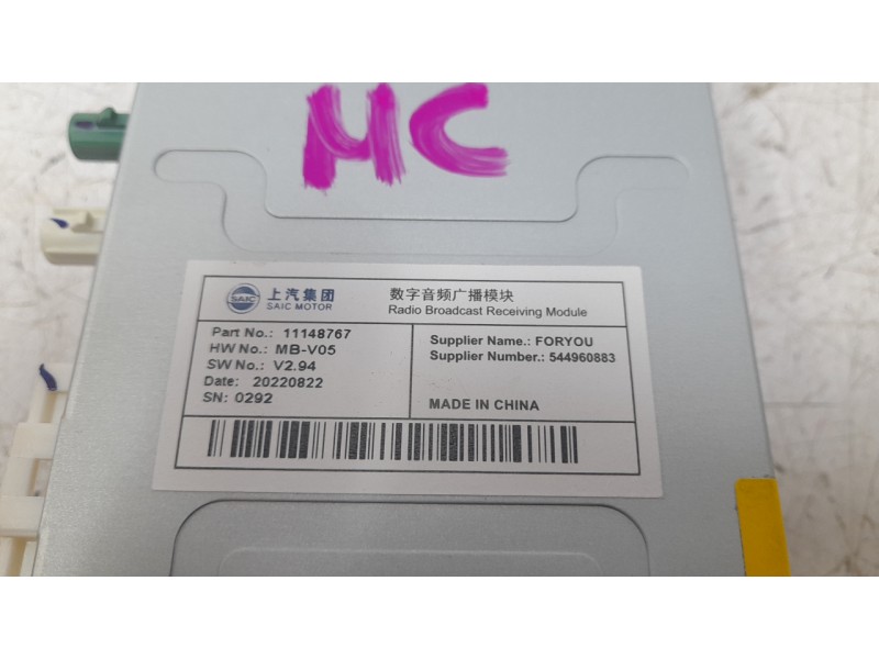 Recambio de modulo electronico para mg zs suv (azs1) 1.5 vti referencia OEM IAM 11148767  