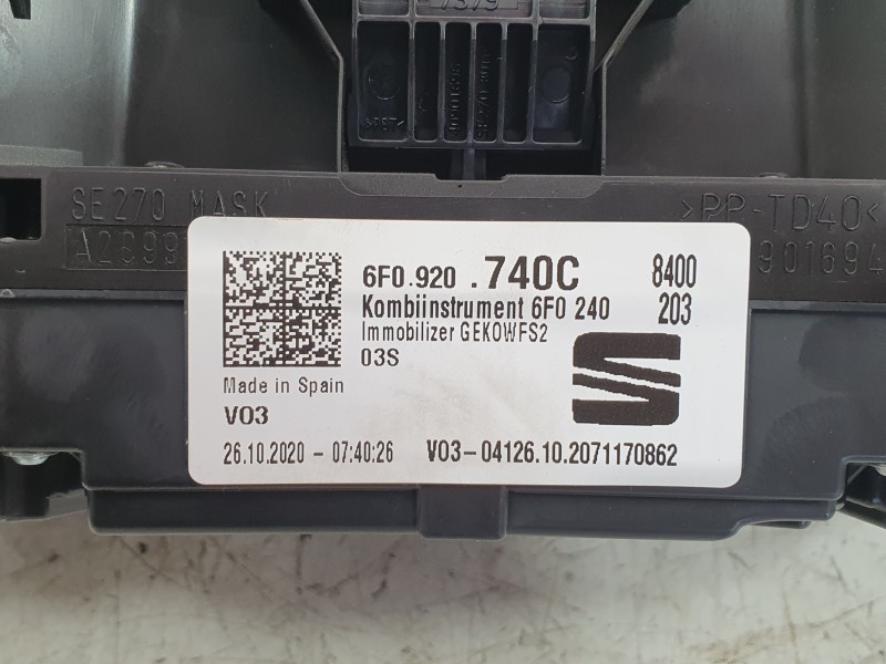 Recambio de cuadro instrumentos para seat arona (kj7, kjp) 1.0 tsi referencia OEM IAM 6F0920740C  