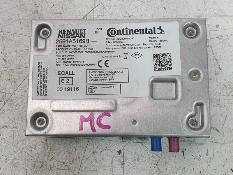 Recambio de modulo electronico para renault clio v (b7_) 1.5 blue dci 85 (b7ag) referencia OEM IAM 2591A5169R A3C0067620801 