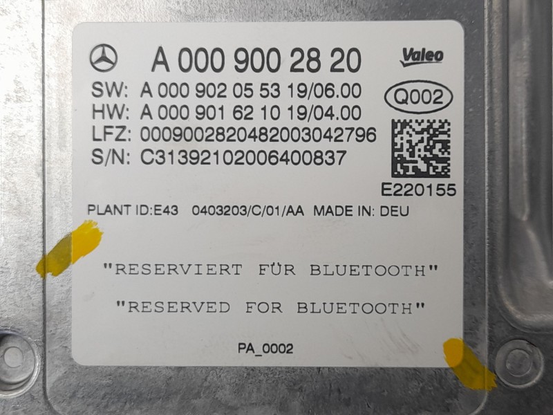 Recambio de modulo electronico para mercedes-benz gle coupe (c167) gle 350 d 4-matic (167.321) referencia OEM IAM A0009002820  
