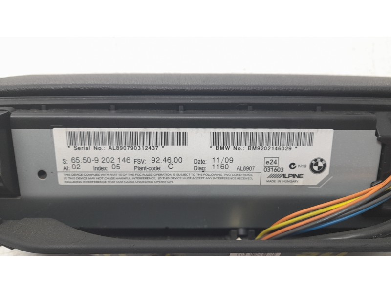 Recambio de pantalla multifuncion para bmw z4 roadster (e89) sdrive 23 i referencia OEM IAM 65509202146 031603 
