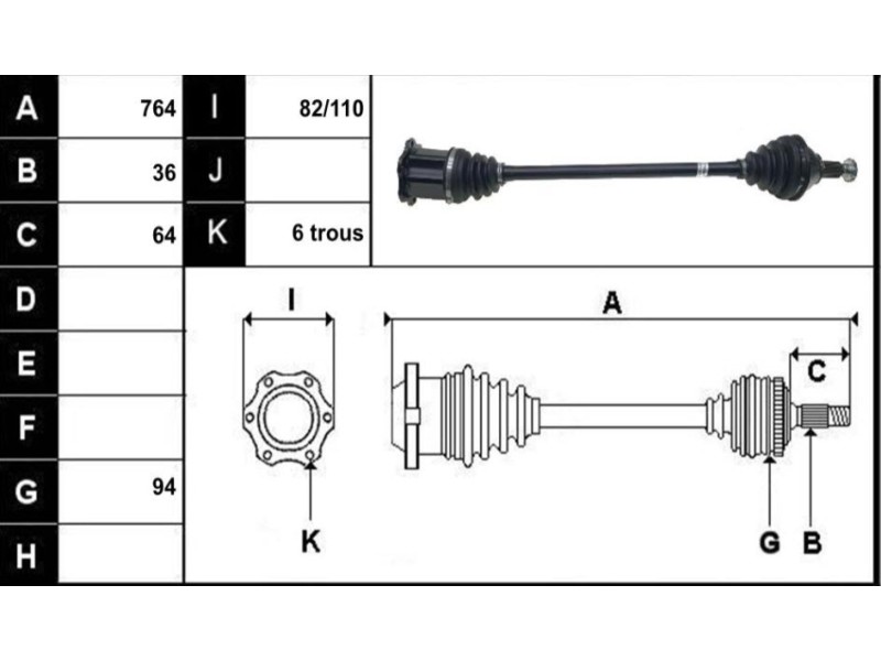 Recambio de transmision delantera derecha para volkswagen taigo (cs1) 1.0 tsi referencia OEM IAM 2Q0407272CH  