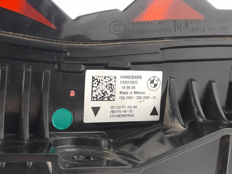 Recambio de piloto trasero derecho para bmw serie x3 (g01) xdrive 20d referencia OEM IAM 63219463048  103F06430772
