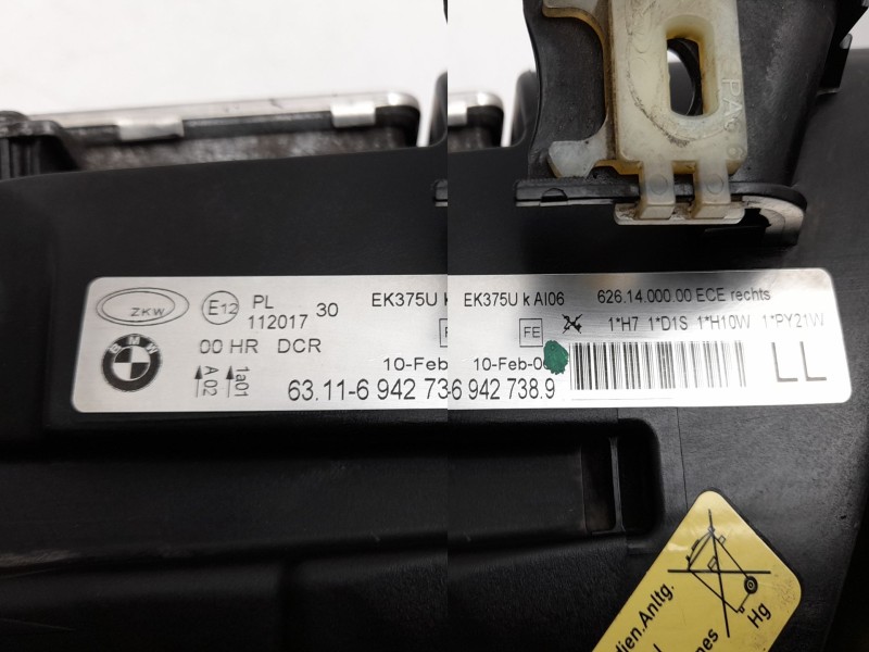 Recambio de faro derecho para bmw 3 (e90) 320 d referencia OEM IAM 63117161668  1101EL35687021/2100018/BM0244923