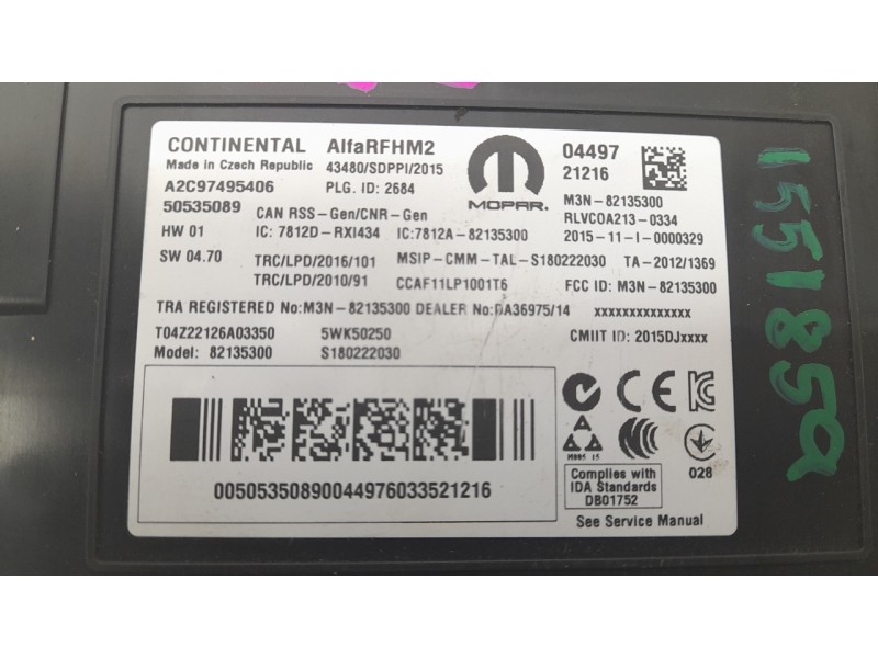 Recambio de modulo electronico para alfa romeo giulia (952_) 2.2 d (952aem250, 952aea250) referencia OEM IAM 50535089 A2C9749540