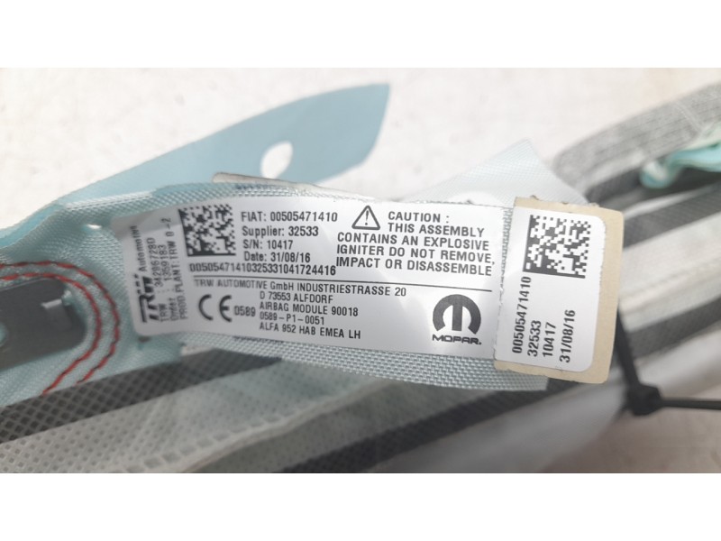 Recambio de airbag cortina delantero izquierdo para alfa romeo giulia (952_) 2.2 d (952aem250, 952aea250) referencia OEM IAM 005