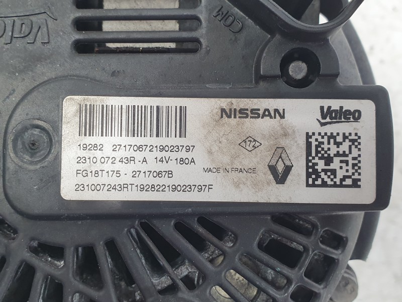 Recambio de alternador para renault kangoo express (fw0/1_) 1.5 dci 95 (fw16) referencia OEM IAM 231007243R  ESARE000/ALF001A51H