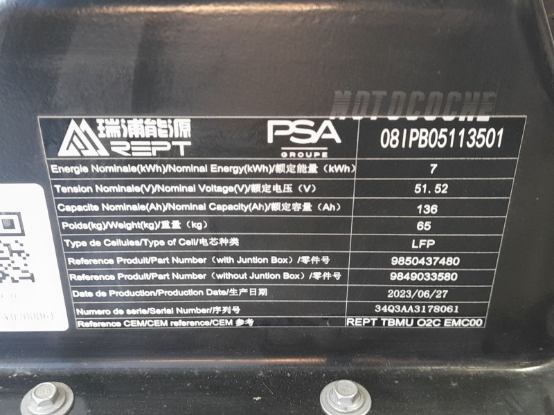 Recambio de bateria para citroën ami (9a_) electric (9az2ca) referencia OEM IAM 9850437480  