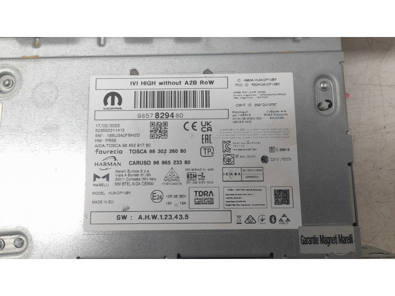 Recambio de sistema navegacion gps para ds ds 3 / ds 3 crossback (ur_, uc_, uj_) 1.2 puretech 130 referencia OEM IAM 9857829480 