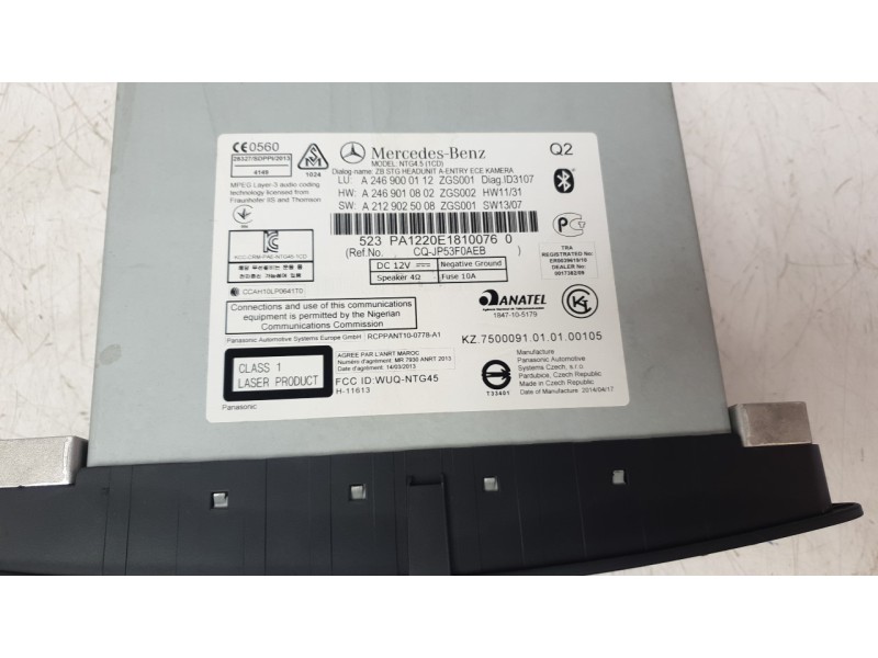 Recambio de sistema audio / radio cd para mercedes-benz clase gla (x156) gla 200 cdi / d (156.908) referencia OEM IAM A246900011