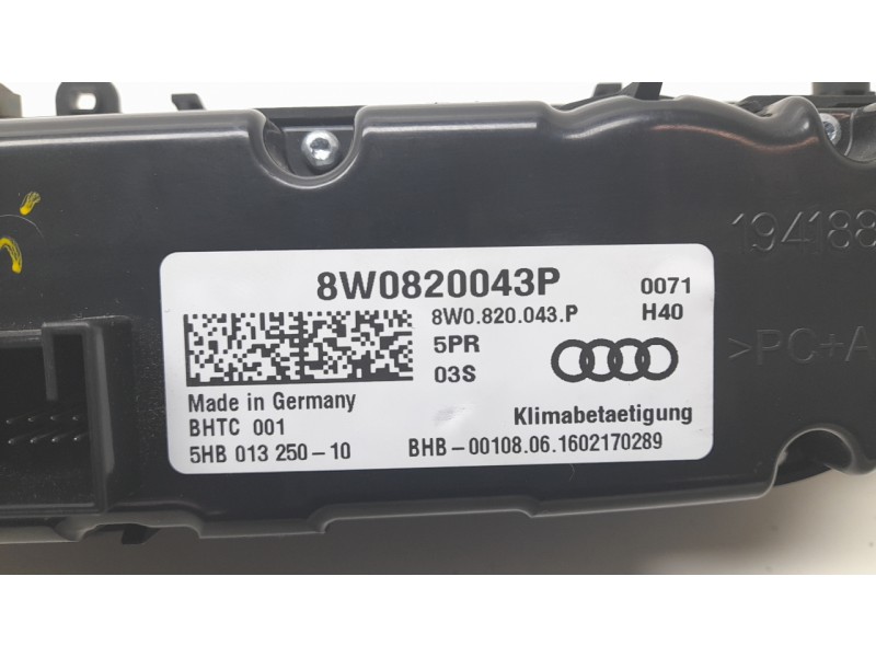 Recambio de mando climatizador para audi a4 b9 avant (8w5, 8wd) 2.0 tdi referencia OEM IAM 8W0820043P 5HB01325010 