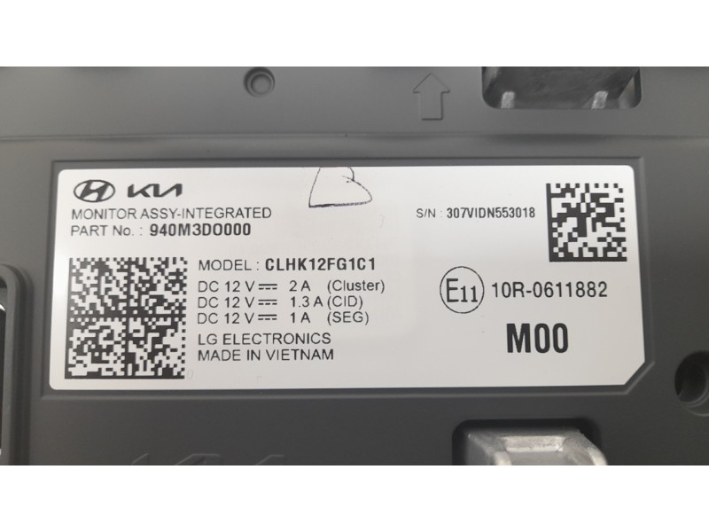 Recambio de cuadro instrumentos para kia ev9 100 gt-line awd referencia OEM IAM 940M3DO000  