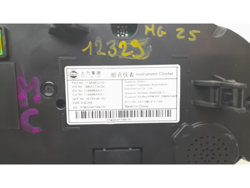 Recambio de cuadro instrumentos para mg zs suv (azs1) 1.5 vti referencia OEM IAM 11469632  