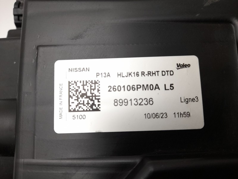 Recambio de faro derecho para nissan juke (f16_) 1.6 hybrid referencia OEM IAM 260106PM0A  108807101/11528522/3141012/3141028/DS