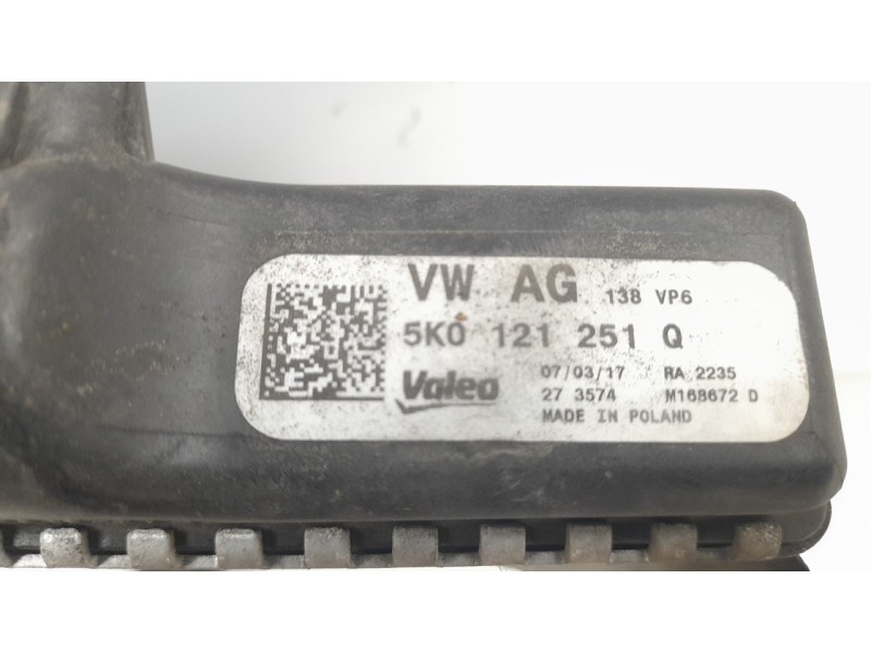 Recambio de radiador agua para volkswagen scirocco (138) 2.0 tsi referencia OEM IAM 5K0121251Q 550140 