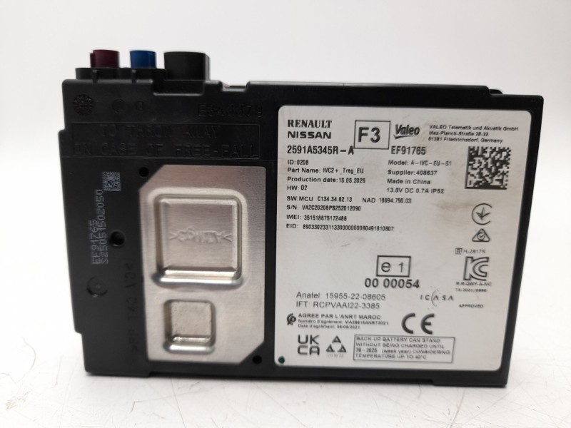 Recambio de modulo electronico para renault captur e-tech hybrid referencia OEM IAM 2591A5345R  